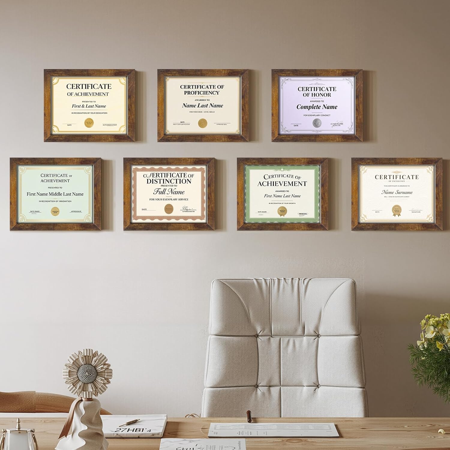 Certifications wall at Good Health Superspeciality Clinics & Diagnostics Heart Diabetes & Dental Clinic